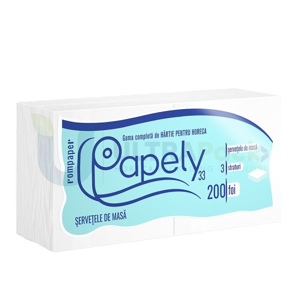 PAPELY-SERVETELE-ALBE-33X33-3STR-200SET RPP SERVETELE 33X33 3STR 200/SET PAPELY ALB | Ultrapack